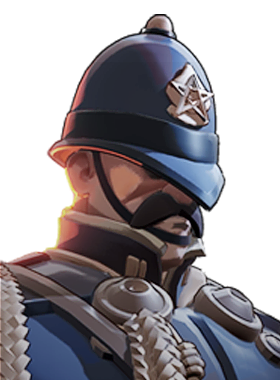 Warden hero card, default